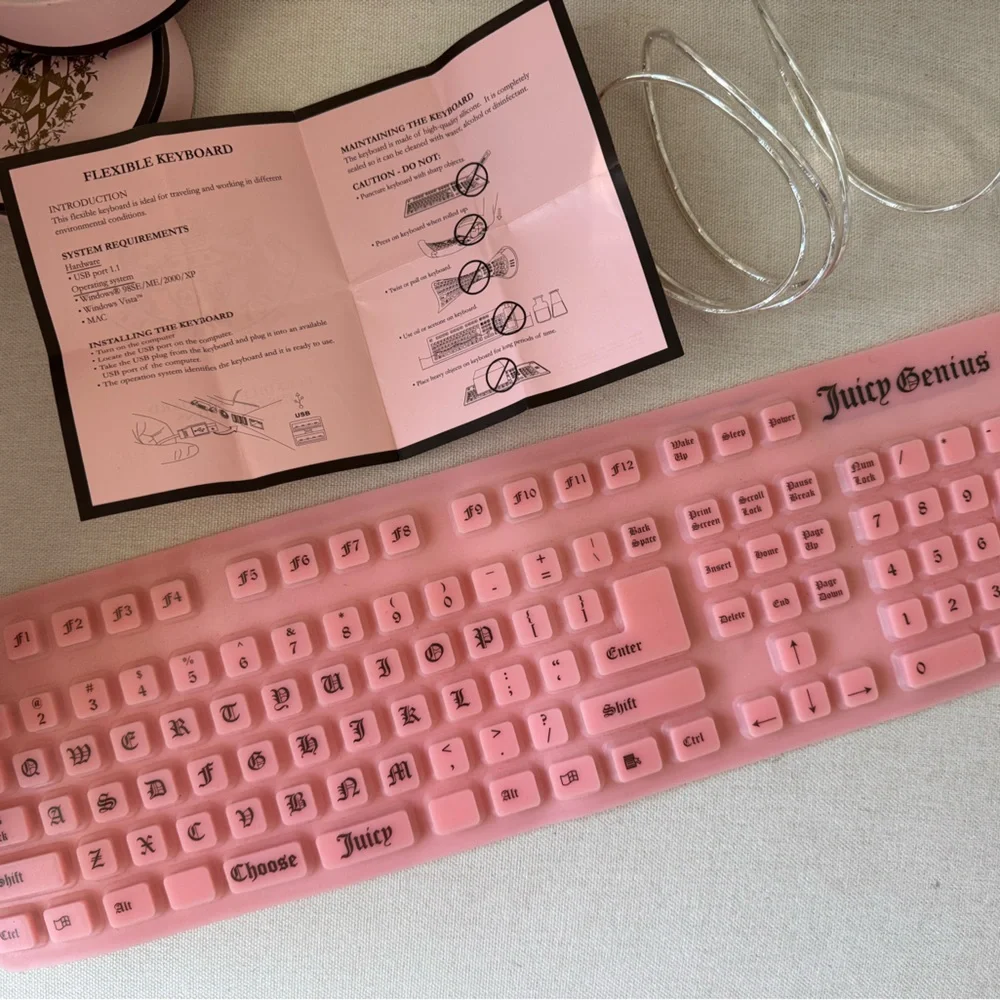 Juicy Couture - Y2K vintage authentic - royal flexi key pad - pink - USB